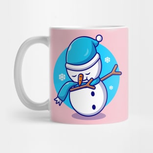 Cute Snowman Dabbing Cartoon Mug